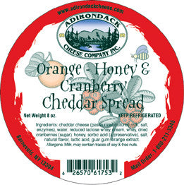 Adirondack Orange-Honey & Cranberry Spread 4 or 8 Pack